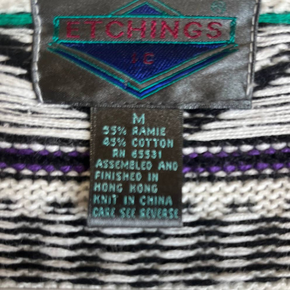 Vintage Etchings 1990's Oversized Boyfriend Grandpa Coogi Sweater Size Medium - Picture 4 of 7